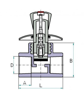 На фото Hi-Therm PP-R concealed valve with handle